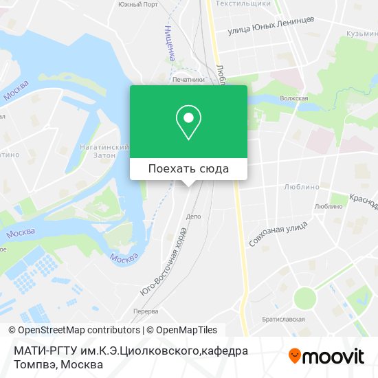 Карта МАТИ-РГТУ им.К.Э.Циолковского,кафедра Томпвэ