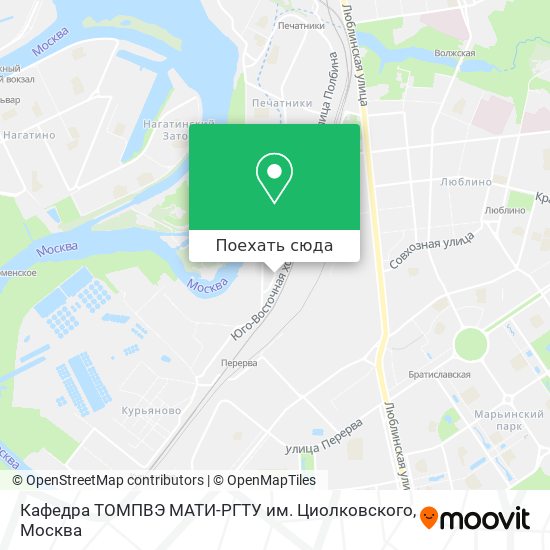 Карта Кафедра ТОМПВЭ МАТИ-РГТУ им. Циолковского