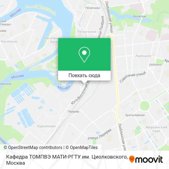Карта Кафедра ТОМПВЭ МАТИ-РГТУ им. Циолковского