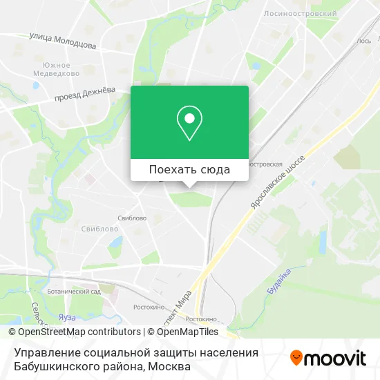 Карта Управление социальной защиты населения Бабушкинского района