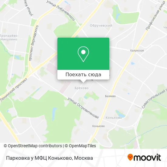 Карта Парковка у МФЦ Коньково