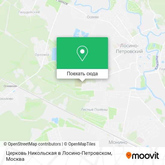 Карта Церковь Никольская в Лосино-Петровском