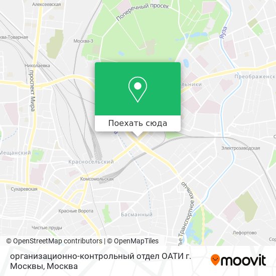 Карта организационно-контрольный отдел ОАТИ г. Москвы