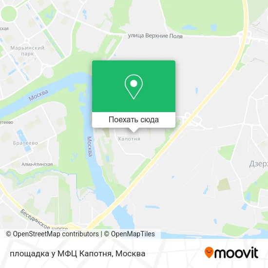 Карта площадка у МФЦ Капотня