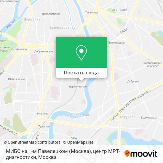 Карта МИБС на 1-м Павелецком (Москва), центр МРТ-диагностики