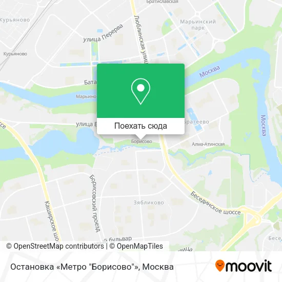 Карта Остановка «Метро "Борисово"»