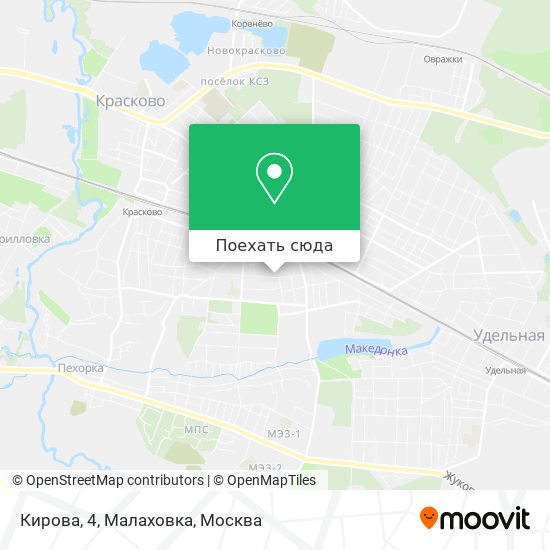 Карта Кирова, 4, Малаховка