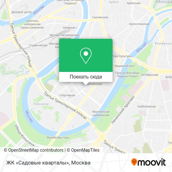 Карта ЖК «Садовые кварталы»