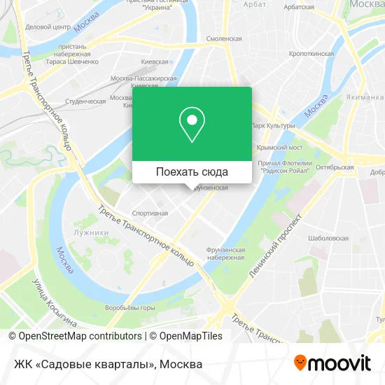 Карта ЖК «Садовые кварталы»