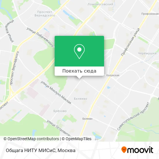 Карта Общага НИТУ МИСиС