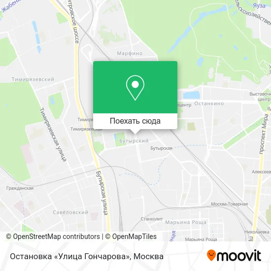 Карта Остановка «Улица Гончарова»