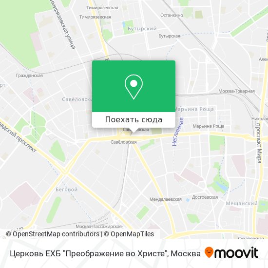 Карта Церковь ЕХБ "Преображение во Христе"