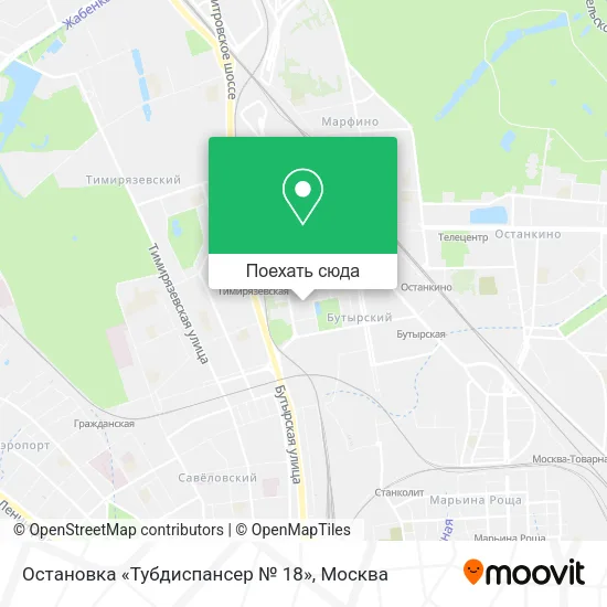 Карта Остановка «Тубдиспансер № 18»