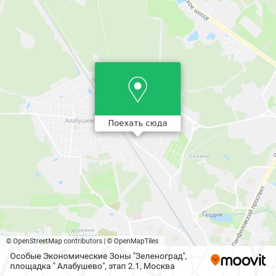 Карта Особые Экономические Зоны "Зеленоград", площадка " Алабушево", этап 2.1