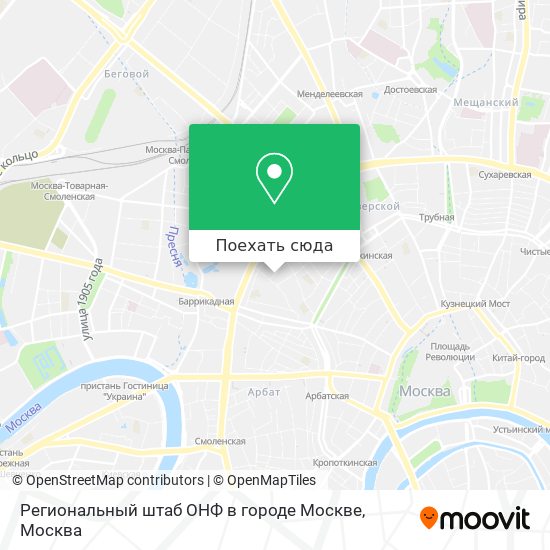 Карта Региональный штаб ОНФ в городе Москве