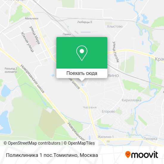 Карта Поликлиника  1 пос.Томилино