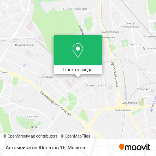 Карта Автомойка на Юннатов 16