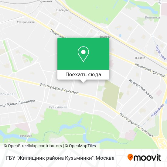 Карта ГБУ "Жилищник района Кузьминки"