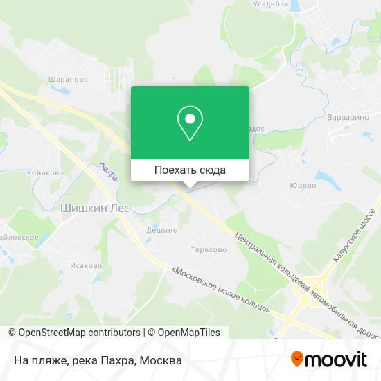 Карта На пляже, река Пахра