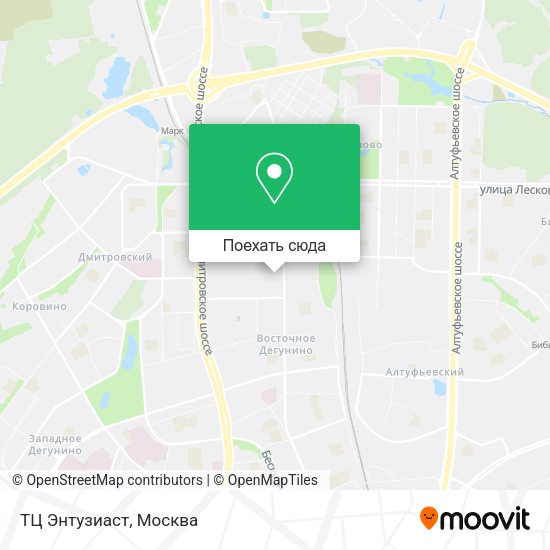 Карта ТЦ Энтузиаст