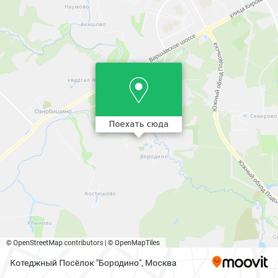 Карта Котеджный Посёлок "Бородино"