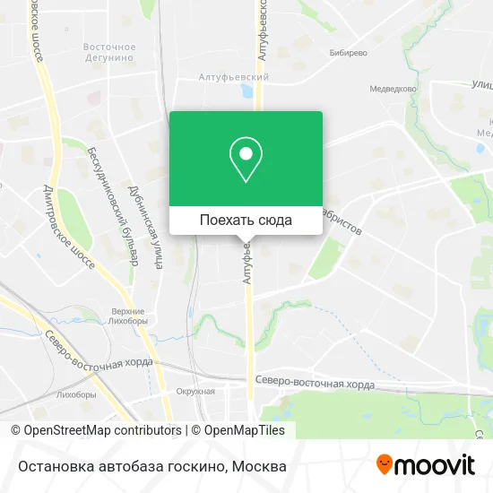 Карта Остановка автобаза госкино