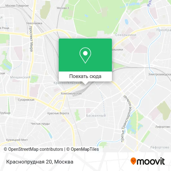 Карта Краснопрудная 20
