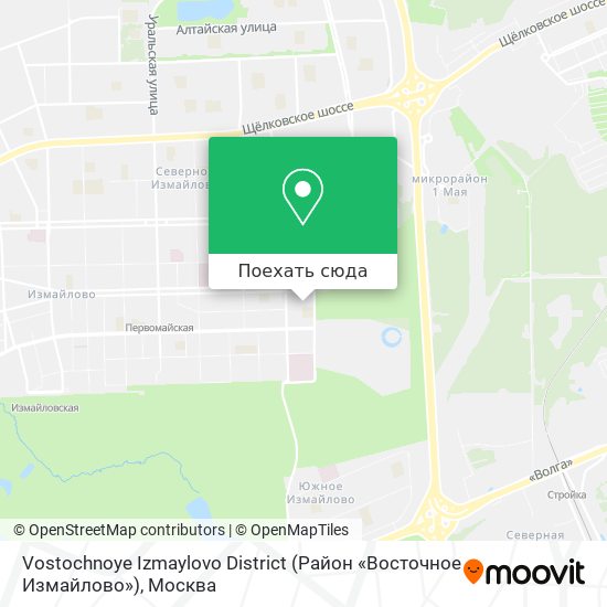 Карта Vostochnoye Izmaylovo District (Район «Восточное Измайлово»)