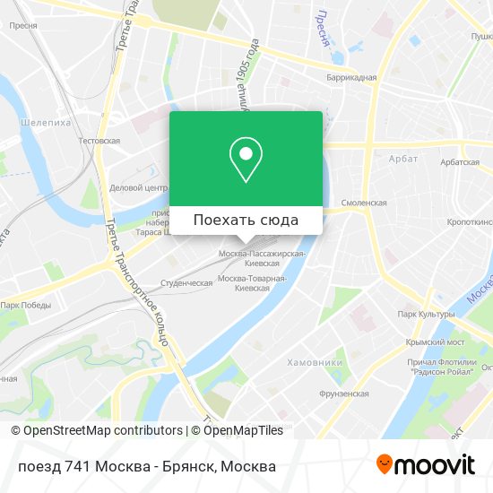 Карта поезд 741 Москва - Брянск
