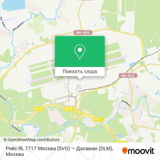 Карта Рейс RL 7717 Москва (SVO) — Даламан (DLM)