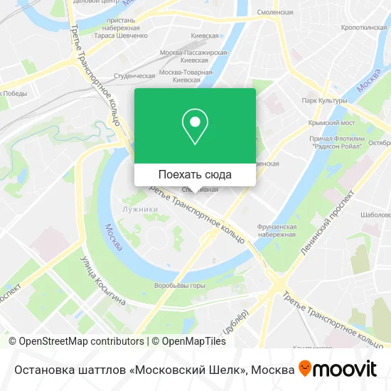 Карта Остановка шаттлов «Московский Шелк»