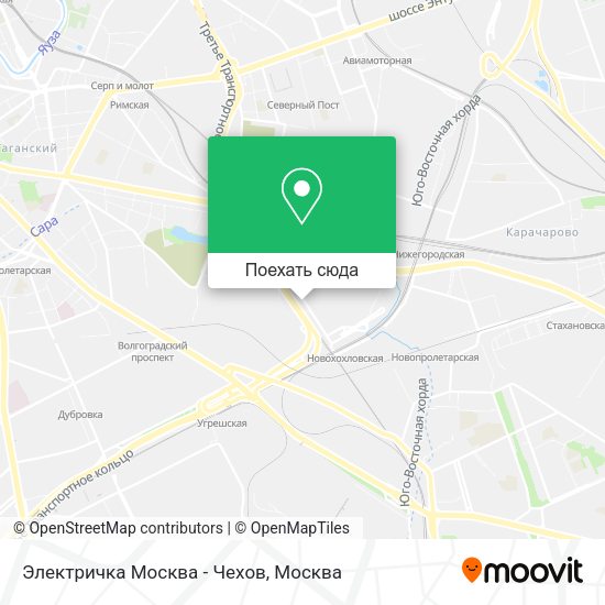 Карта Электричка Москва - Чехов