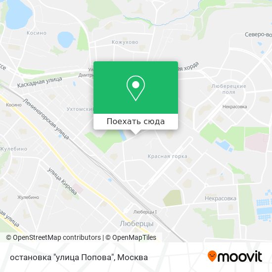 Карта остановка "улица Попова"