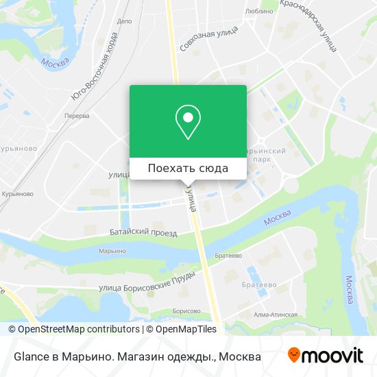 Карта Glance в Марьино. Магазин одежды.