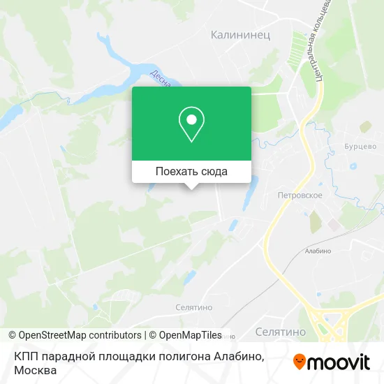 Карта КПП парадной площадки полигона Алабино