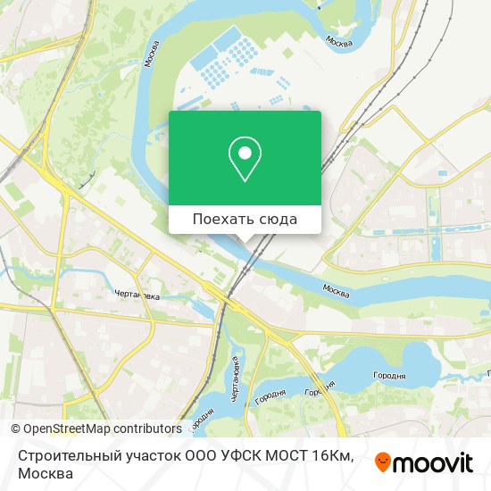 Карта Строительный участок ООО УФСК МОСТ 16Км