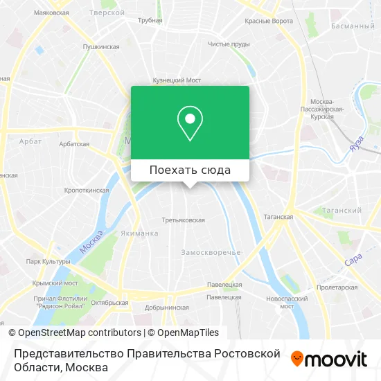 Карта Представительство Правительства Ростовской  Области