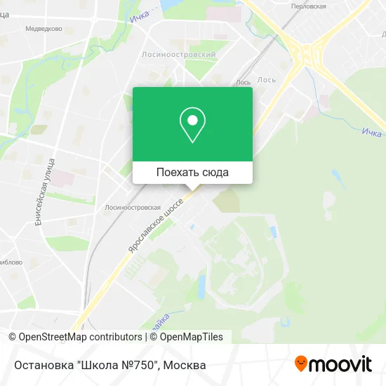 Карта Остановка "Школа №750"