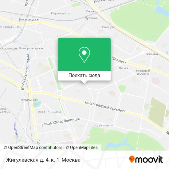 Карта Жигулевская д. 4, к. 1