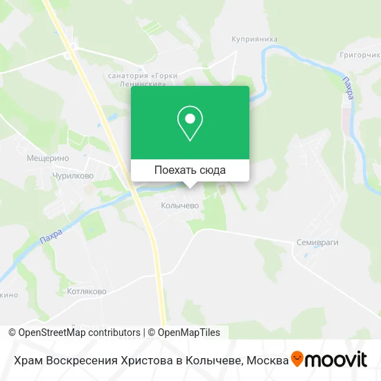 Карта Храм Воскресения Христова в Колычеве