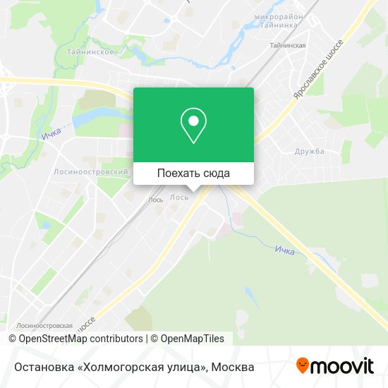 Карта Остановка «Холмогорская улица»