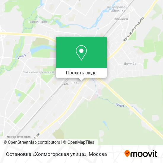 Карта Остановка «Холмогорская улица»