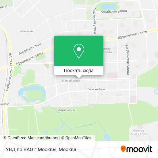 Карта УВД по ВАО г.Москвы