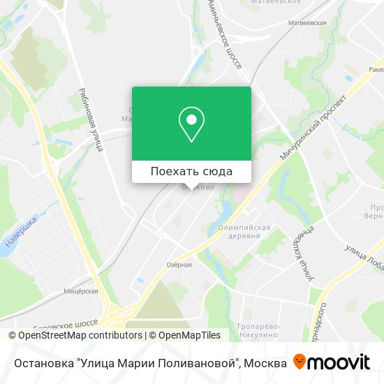 Карта Остановка "Улица Марии Поливановой"