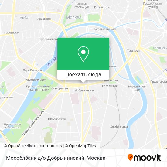 Карта Мособлбанк д/о Добрынинский