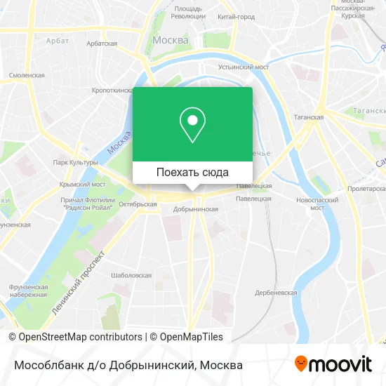 Карта Мособлбанк д/о Добрынинский