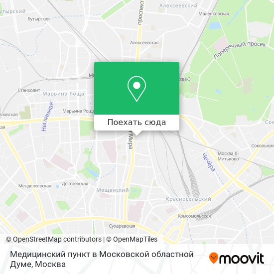 Карта Медицинский пункт в Московской областной Думе