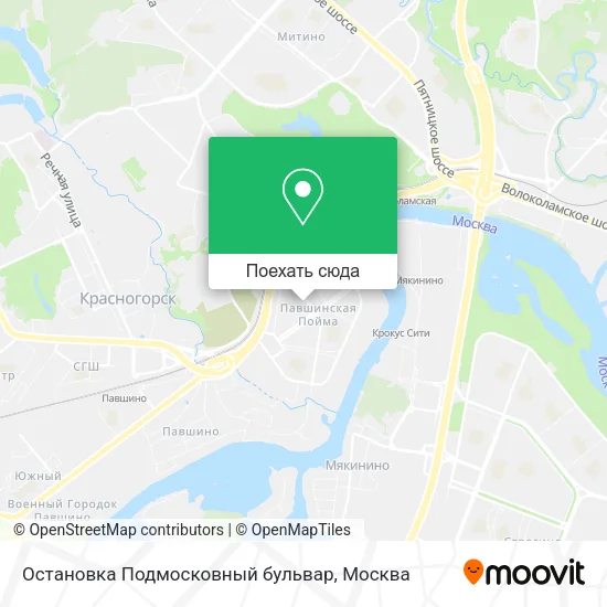 Карта Остановка Подмосковный бульвар