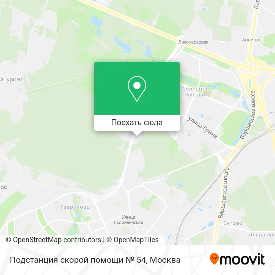Карта Подстанция скорой помощи № 54