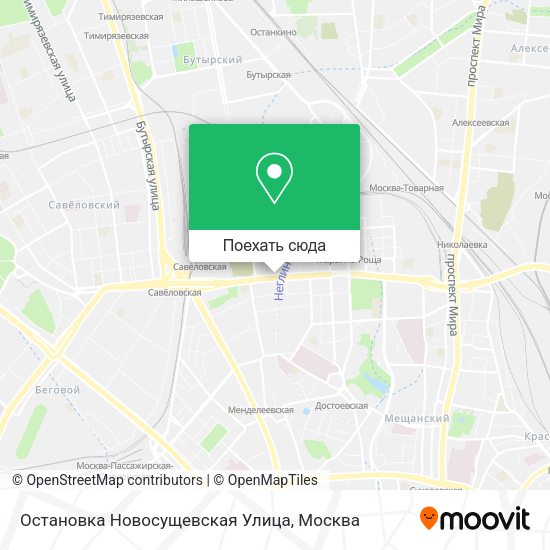 Карта Остановка Новосущевская Улица